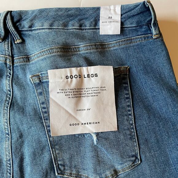 NWT Good American Good Legs Distressed Skinny Jeans Size 22 - Picture 7 of 15